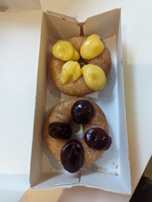 Raspberry and Lemon vegan toppings at Happy Dough in Brisbane