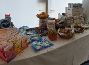 items for sale, note veggies and fruit! at So Unique 쏘유니크 비건랩 in Ansan