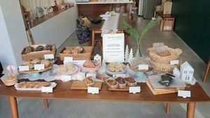 display of bakery items at Vegan Forest 비건 숲 in Ansan