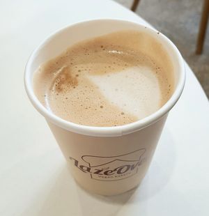 veganized coconut latte (with soy milk) at Laze Oven 레이즈오븐 in Ansan