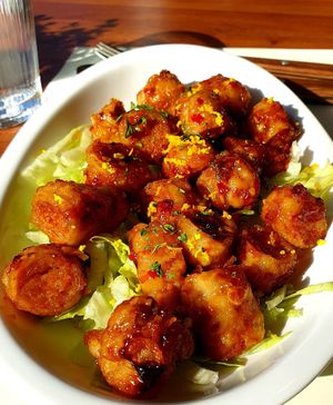 close up.. orange zest on top at Camouflage in Seoul