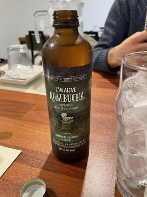 Ginger and lemon kombucha  at Camouflage in Seoul