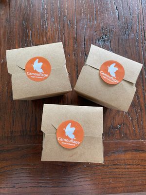 You might be surprised of how small these boxes are if you order by delivery. Don’t judge by box!😄  at Camouflage in Seoul