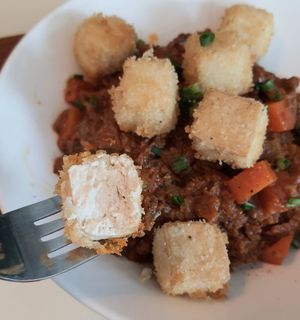 Tofu Crumble Bowl - fried tofu at Camouflage in Seoul