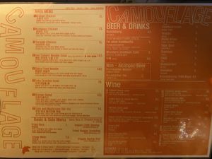 Menu   at Camouflage in Seoul