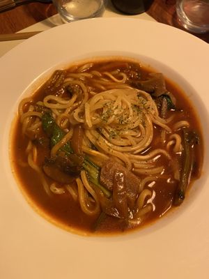 Tomato noodle soup   at Camouflage in Seoul