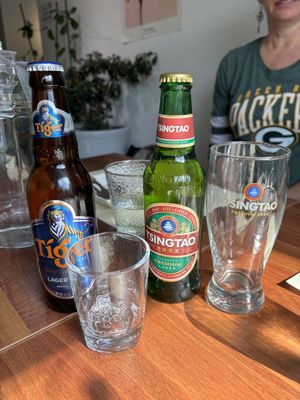 matching the glasses to the beer! so cute   at Camouflage in Seoul