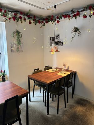 some of the seating   at Camouflage in Seoul