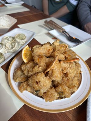 orange extra crispy chicken   at Camouflage in Seoul