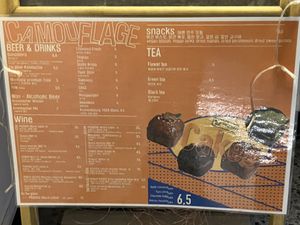 menu  at Camouflage in Seoul