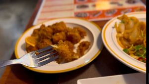 Orange chicken  at Camouflage in Seoul