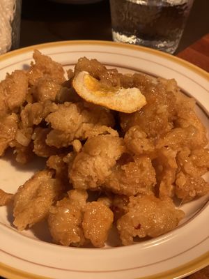 Orange vegan chicken  at Camouflage in Seoul