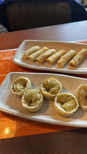 Fried dumplings and spring roll  at Camouflage in Seoul