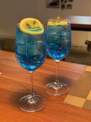 Blue sapphire highball drink  at Camouflage in Seoul