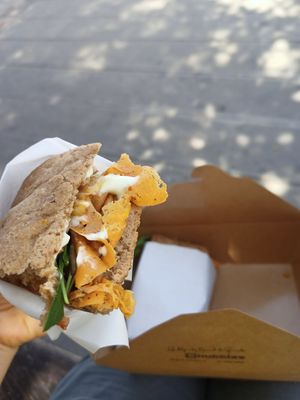 Vegan salami sandwich at Chubbies in Ioannina