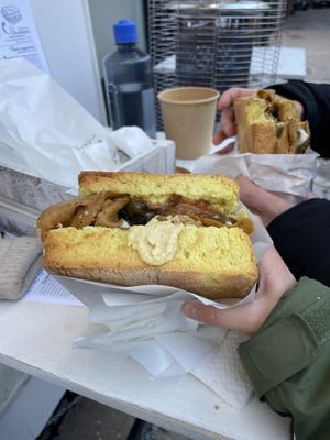 Vegan salami sandwich   at Chubbies in Ioannina