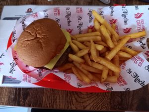 Vegan burger at The Station Coffee Shop in Aberfoyle