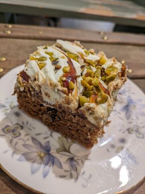 Vegan carrot cake at The Station Coffee Shop in Aberfoyle
