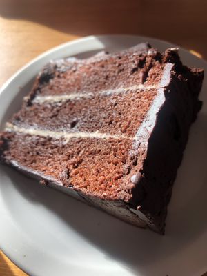 Vegan chocolate cake  at Terrace Cafe in Northallerton