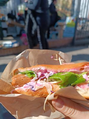 Vegan hot dog at La Zappa e Il Mestolo in Bologna