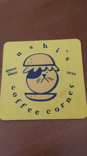 Big big big cat at Ushi's Coffee Corner in Glasgow