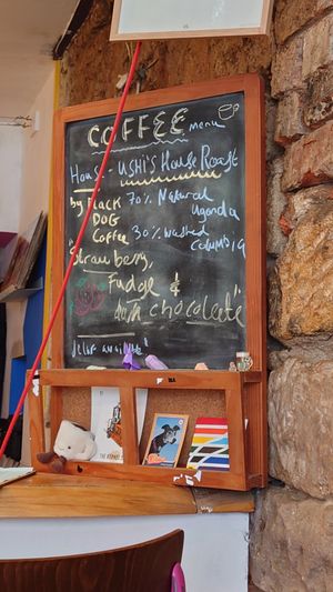 Coffee options at Ushi's Coffee Corner in Glasgow