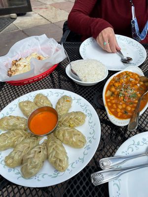 Momos & Chana Masala  at Nepal's Cafe in Estes Park
