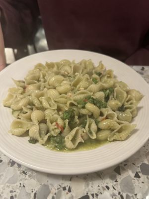 Purple broccoli pasta   at Pastaio in London