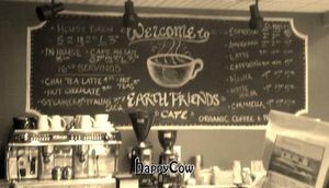 the drink board at Earth Friends Cafe - Market St in Louisville