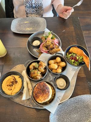Vegan sharing board and extra side of crispy mushrooms   at The Botanist in Lincoln
