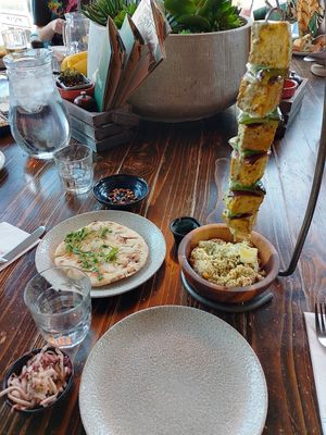 Tofu Kabab, couscous salad, slaw and flatbread at The Botanist in Lincoln