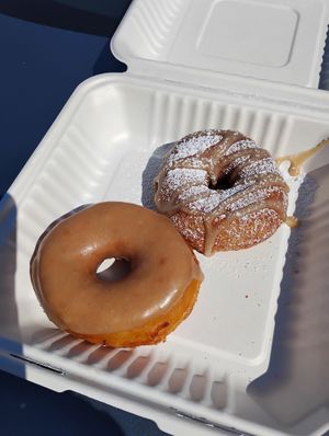 French toast and maple glazed  at Dough House Vegan Donuts in Black Mountain