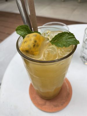 Passion jasmine iced tea, part of the vegan banh mi/iced tea combo for 78,000 VND (plus 10% tax)  at The Joi Factory in Ho Chi Minh City