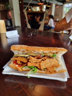 Banh mi Hoi An on French bread #Veganuary at The Joi Factory in Ho Chi Minh City
