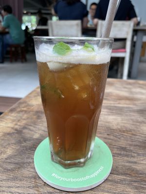 Lemongrass and calamansi iced tea, part of the banh mi/iced tea combo for 78,000 VND (plus 10% tax)  at The Joi Factory in Ho Chi Minh City