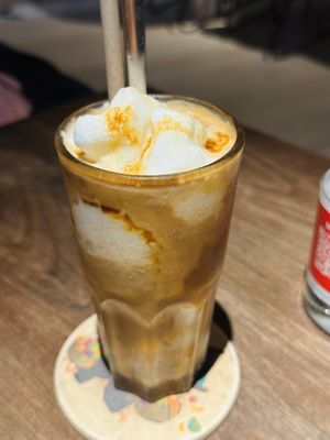 Coconut caramel coffee (65.000 VND)  at The Joi Factory in Ho Chi Minh City