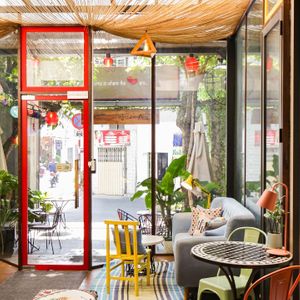 Lots of different corners to hang out  at The Joi Factory in Ho Chi Minh City