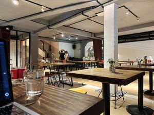 Restaurant interior, upper floor  at The Joi Factory in Ho Chi Minh City