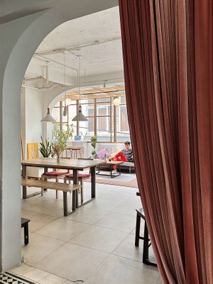 Restaurant interior, upper floor  at The Joi Factory in Ho Chi Minh City