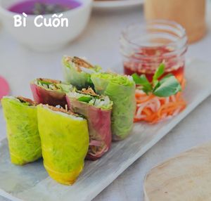 Our super famous, fresh rolls…using our signature ingredient, Bì, made from assorted veggies. at The Joi Factory in Ho Chi Minh City