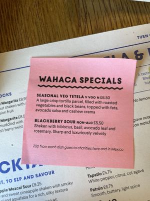 Specials  at Wahaca - Wimbledon in South West London