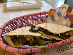 Vegan Mushroom quesadilla  at Wahaca - Wimbledon in South West London