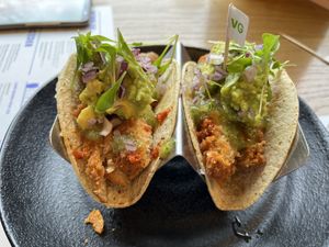 Plant based chicken & avocado  at Wahaca - Wimbledon in South West London