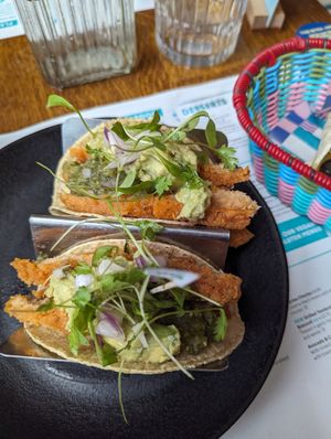 Chicken tacos at Wahaca - Canary Wharf in East London
