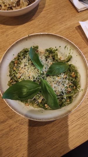 Strozzapreti with vegan pesto and vegan parmesan #Veganuary at Pronto Pasta in Reykjavik