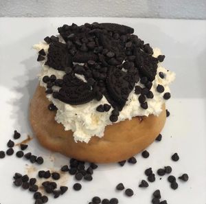 Marshmallow Frosting, 'Oreo' Cookies & Chocolate Chips at Cinnaholic in Ann Arbor
