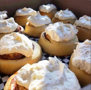 Old Skool Rolls with Vanilla Frosting! at Cinnaholic in Ann Arbor