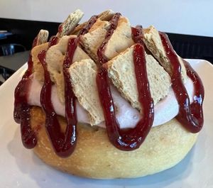 Raspberry Cheesecake at Cinnaholic in Ann Arbor