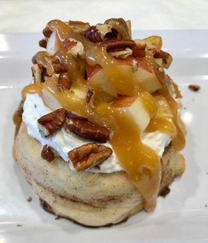 Spiced Apple Cider Frosting, Fresh Apples, Pecans, and Caramel Sauce! at Cinnaholic in Ann Arbor