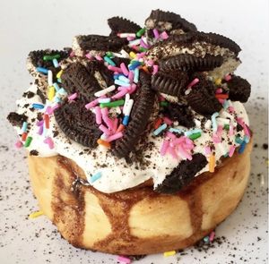 Vanilla Frosting, 'Oreos' & Sprinkles! at Cinnaholic in Ann Arbor